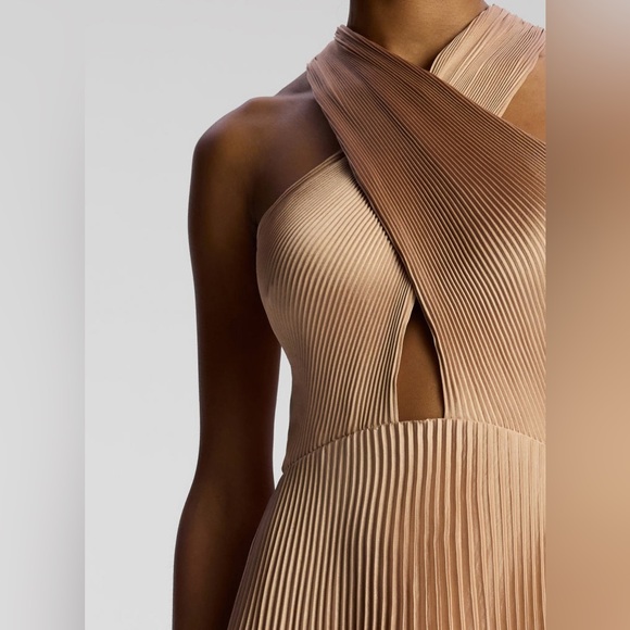 A.L.C. Athena II Halter Satin Pleated Dress, Size 2, BRAND NEW, $695 - Picture 7 of 12